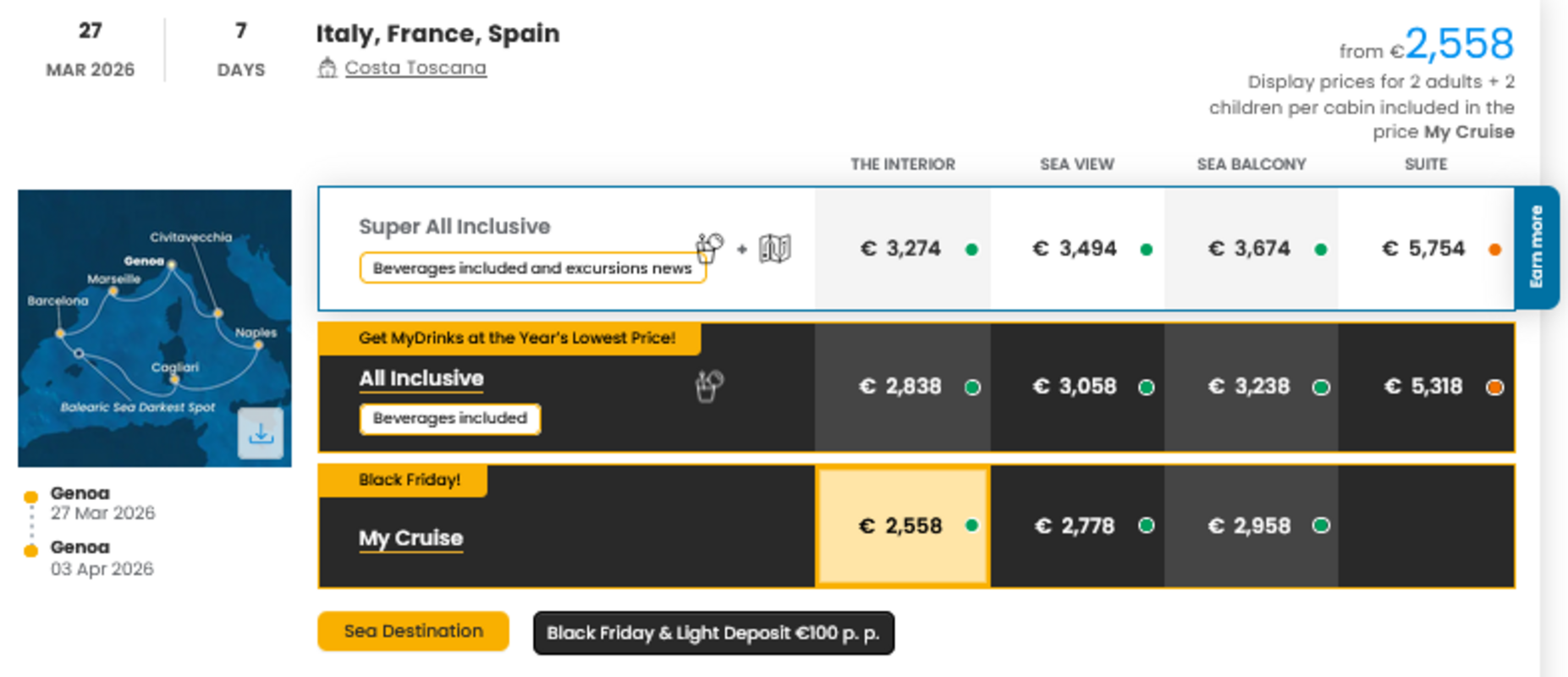 COSTA - INDIVIDUALNE PONUDBE ZA DRUŽINE