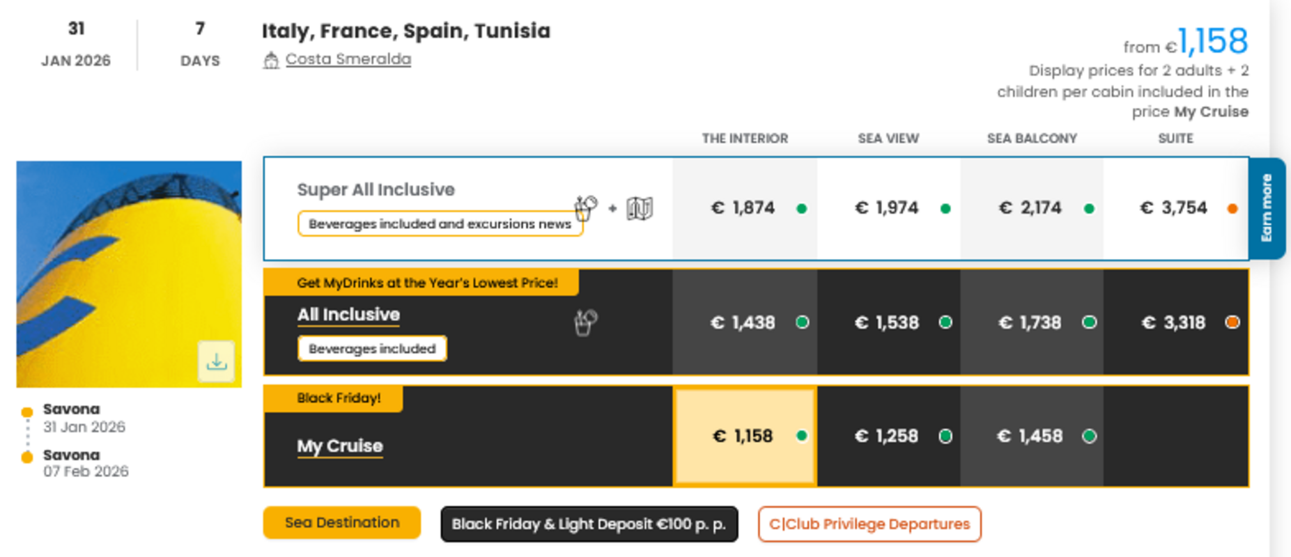 COSTA - INDIVIDUALNE PONUDBE ZA DRUŽINE