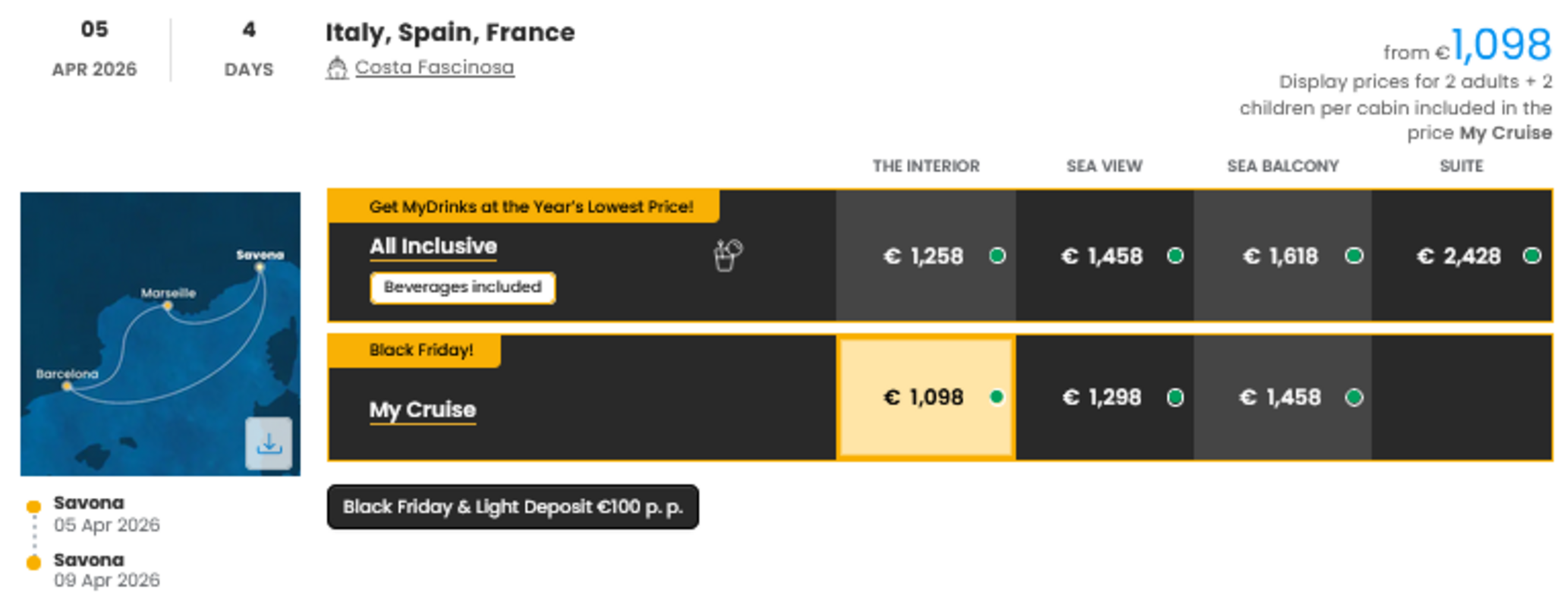COSTA - INDIVIDUALNE PONUDBE ZA DRUŽINE