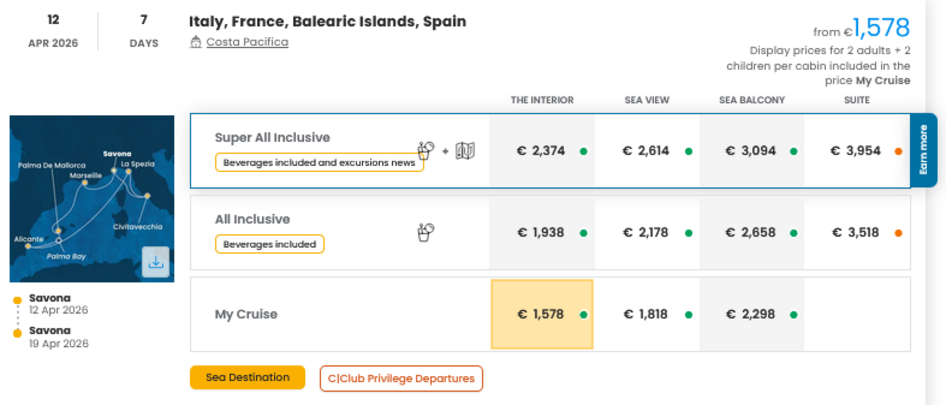 COSTA - INDIVIDUALNE PONUDBE ZA DRUŽINE