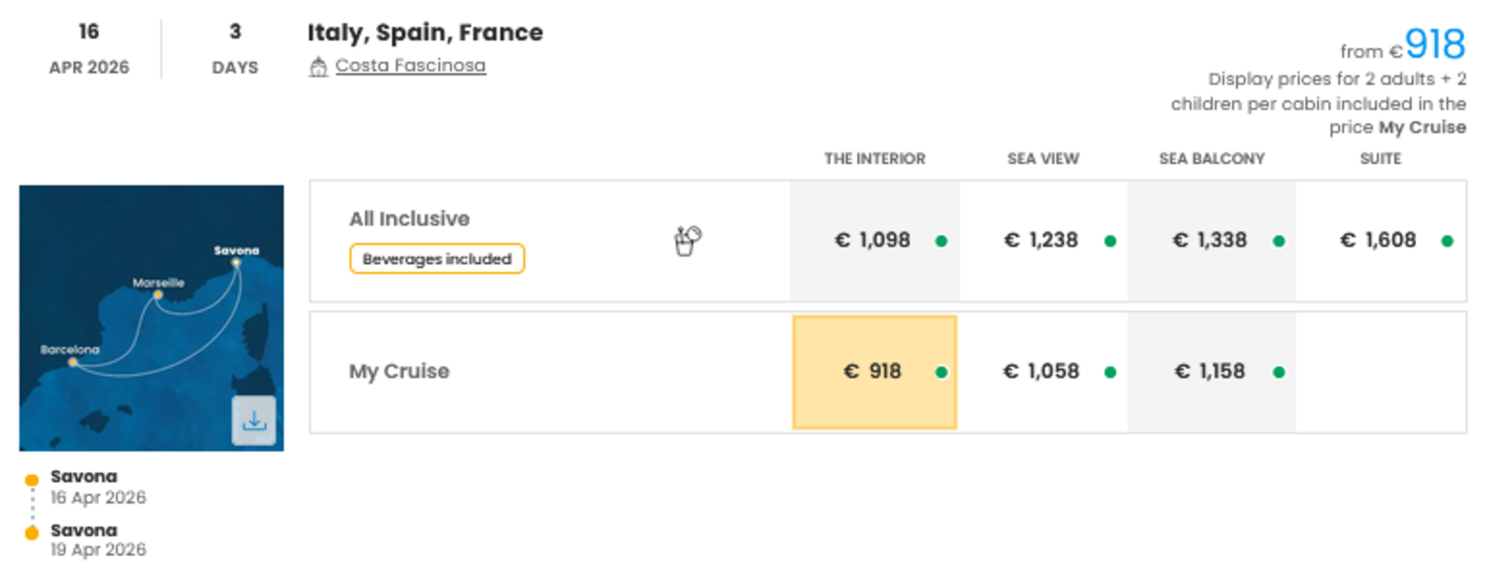 COSTA - INDIVIDUALNE PONUDBE ZA DRUŽINE