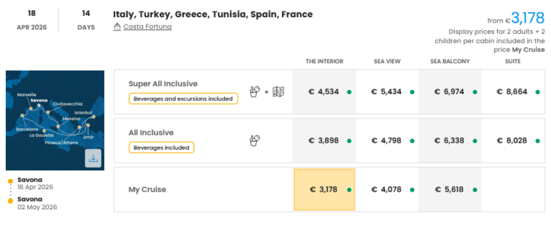 COSTA - INDIVIDUALNE PONUDBE ZA DRUŽINE