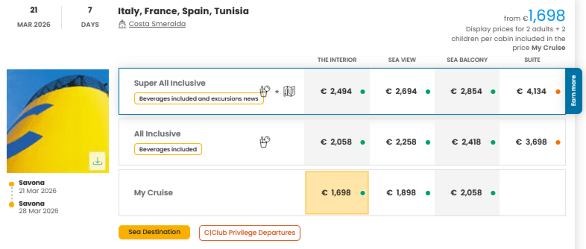 COSTA - INDIVIDUALNE PONUDBE ZA DRUŽINE