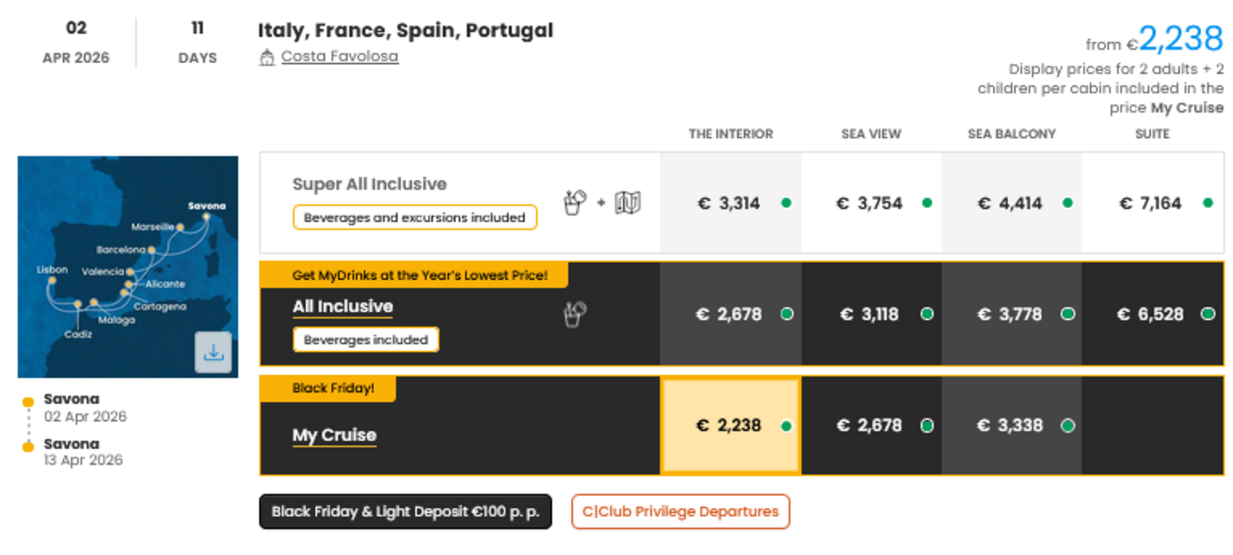 COSTA - INDIVIDUALNE PONUDBE ZA DRUŽINE