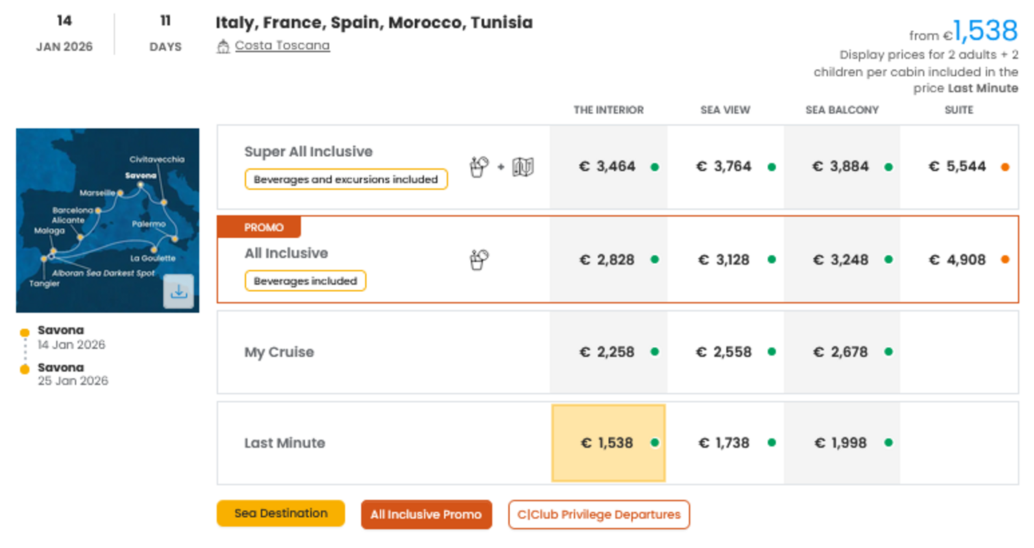 COSTA - INDIVIDUALNE PONUDBE ZA DRUŽINE
