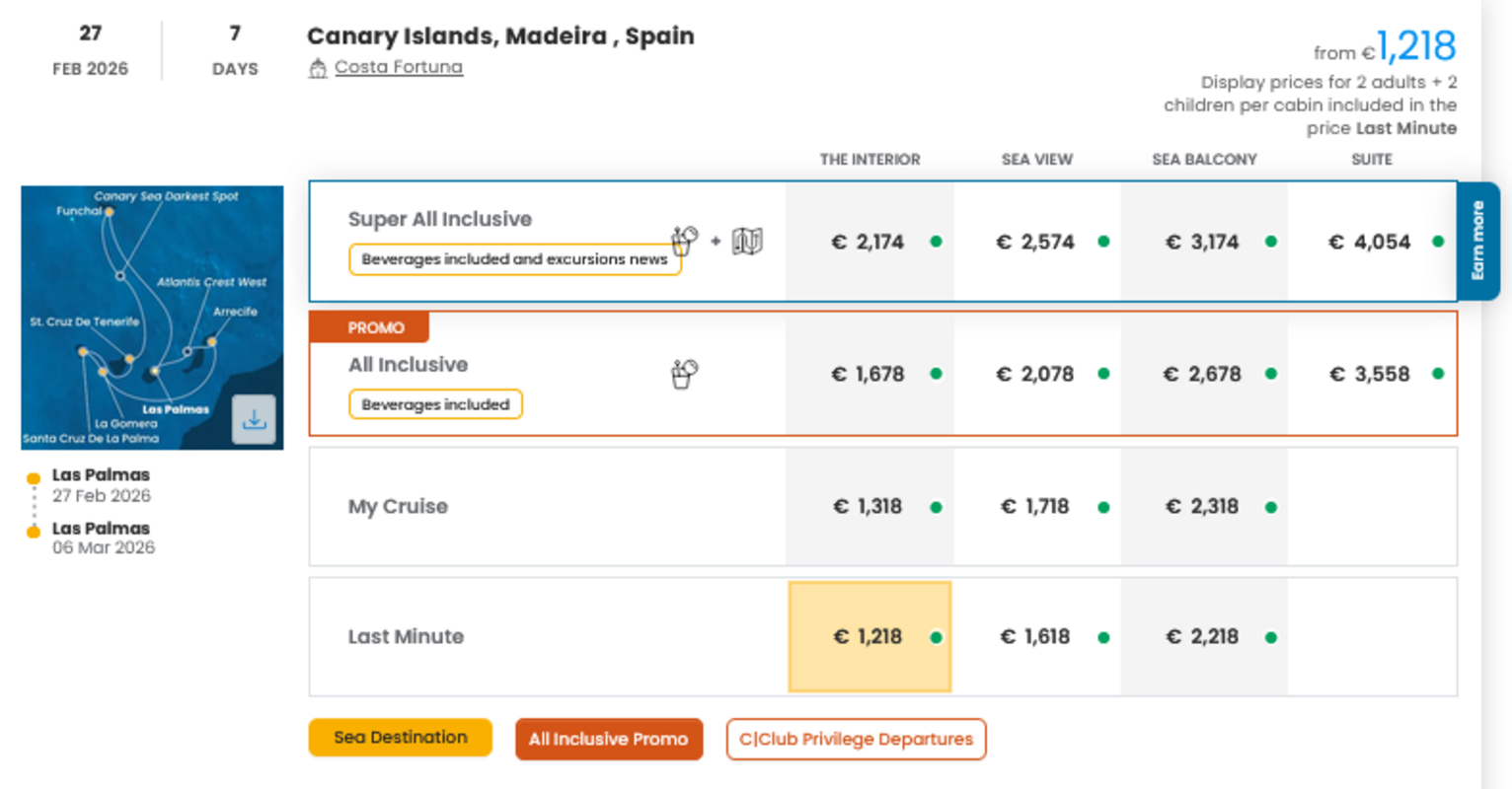 COSTA - INDIVIDUALNE PONUDBE ZA DRUŽINE