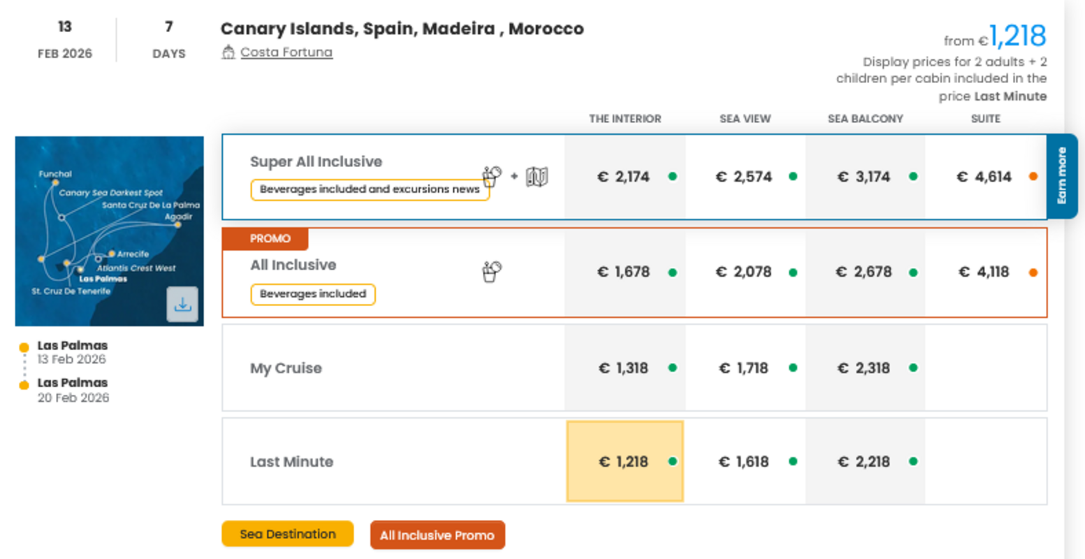 COSTA - INDIVIDUALNE PONUDBE ZA DRUŽINE