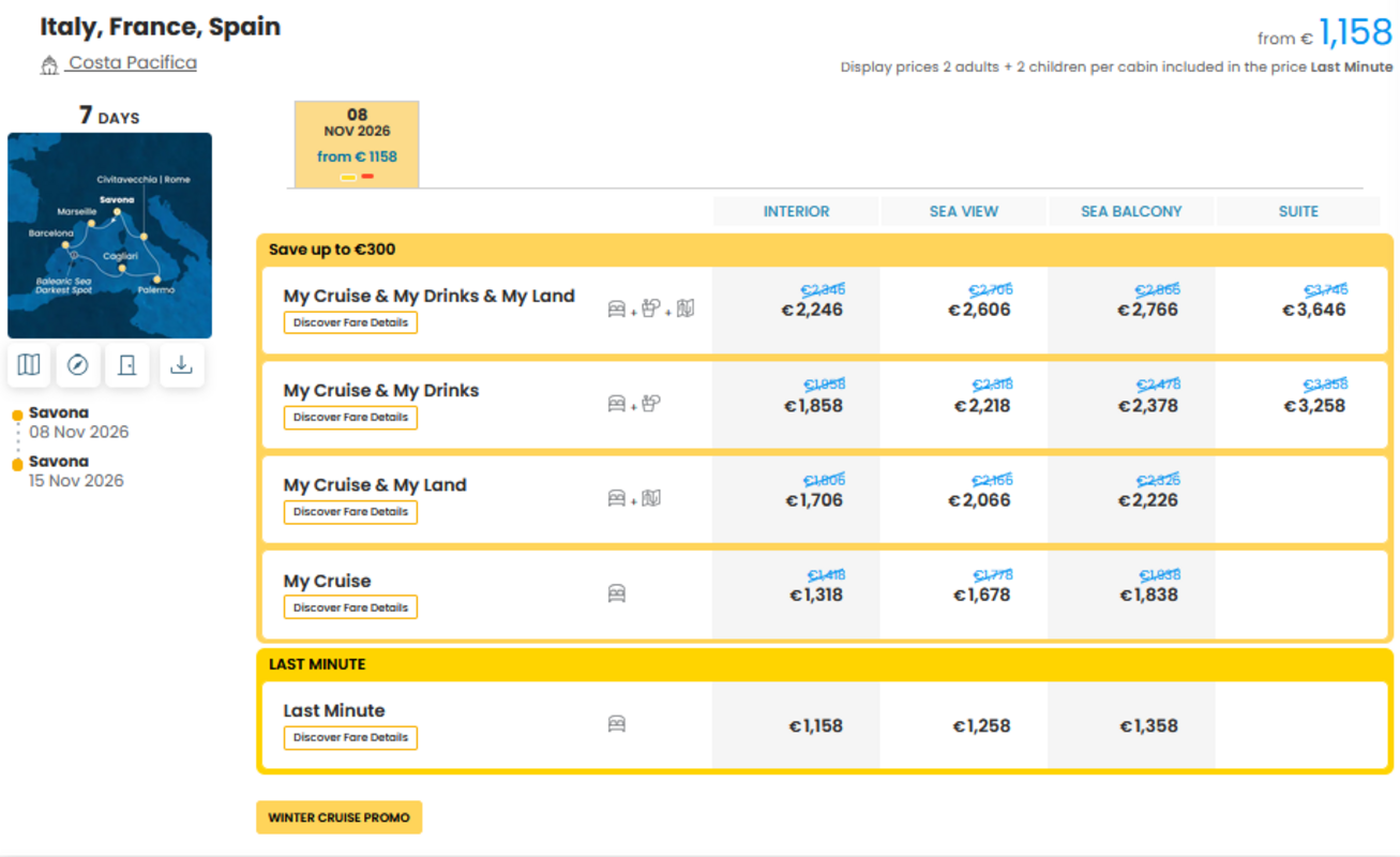 COSTA - ZA DRUŽINE na dan 22.10.2026