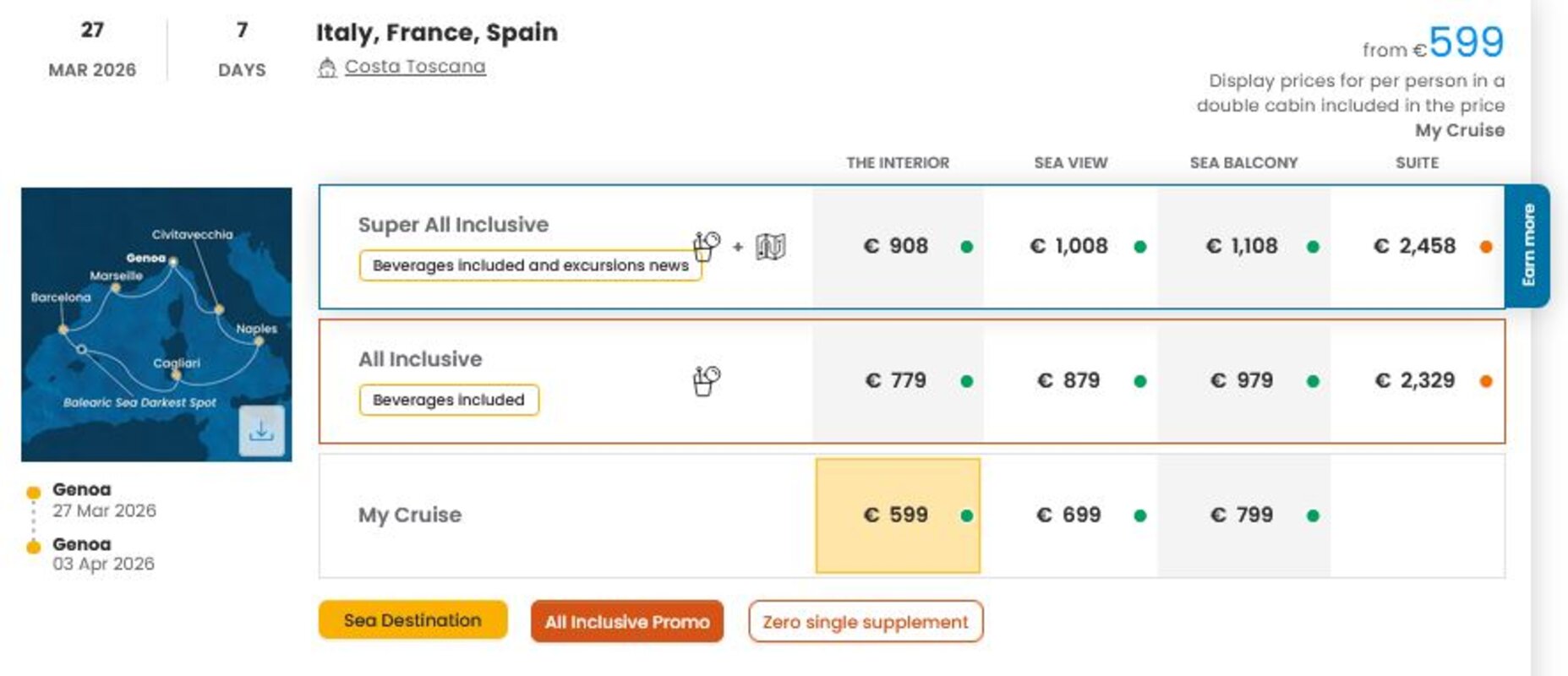 COSTA - ZA SAMSKE - INDIVIDUALNI ODHOD