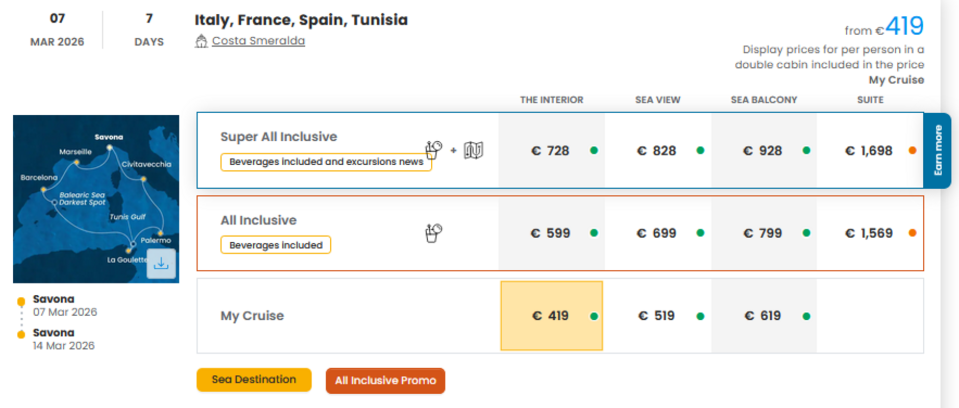 Križarjenje - zahodno Sredozemlje (Italija) iz Savone