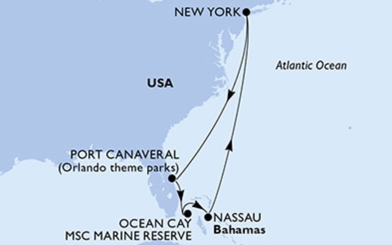 Novoletno križarjenje od New Yorka do Bahamov