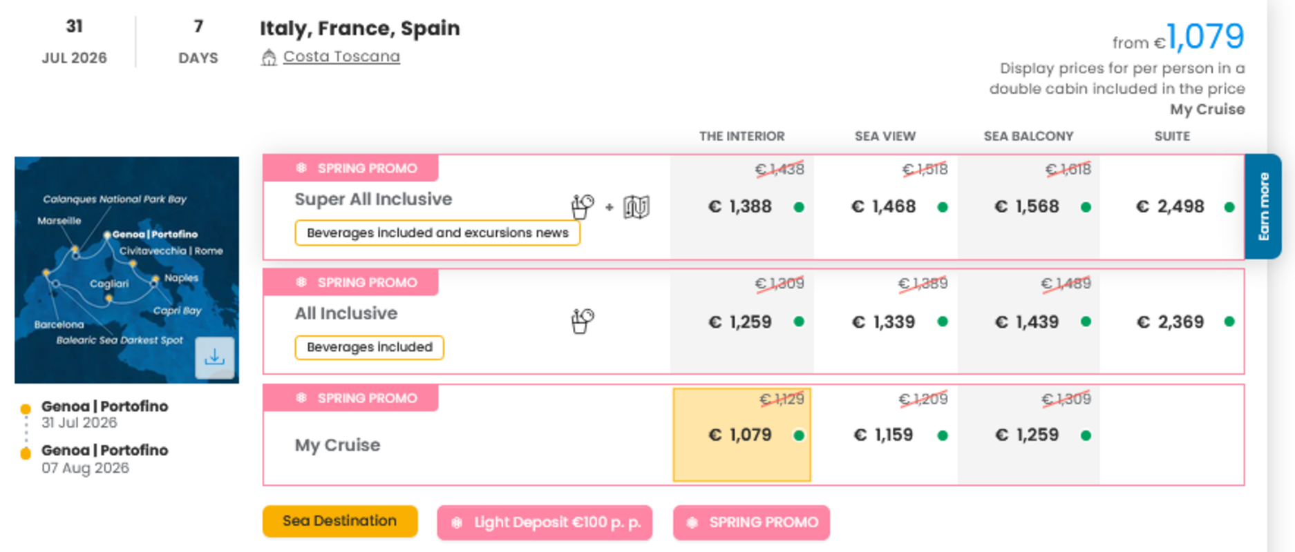 KRIŽARJENJE - POSEBNA PONUDBA "SPRING PROMO"