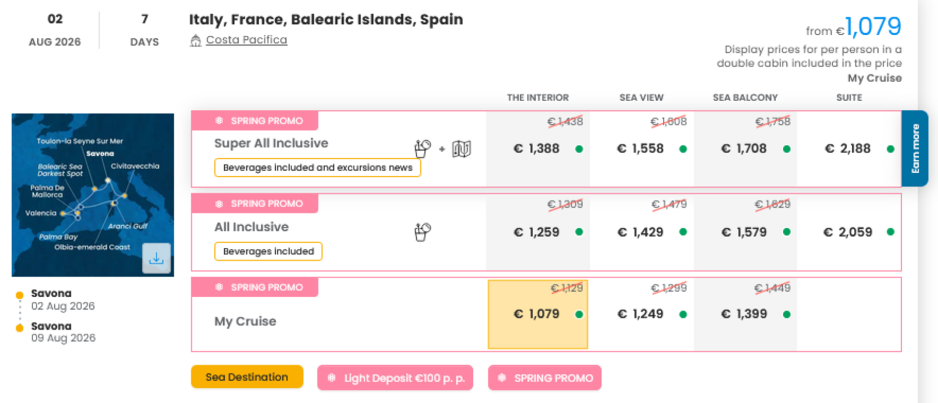 KRIŽARJENJE - POSEBNA PONUDBA "SPRING PROMO"